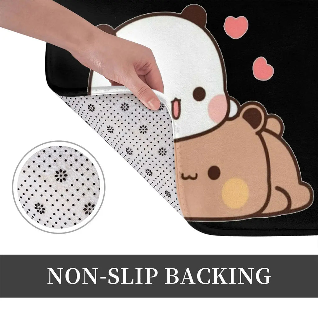 Bear And Panda Bubu Dudu Balloon Anti-slip Doormat Floor Mat Washable Carpet Rug for Kitchen Entrance Home Bedroom Footpad Mats