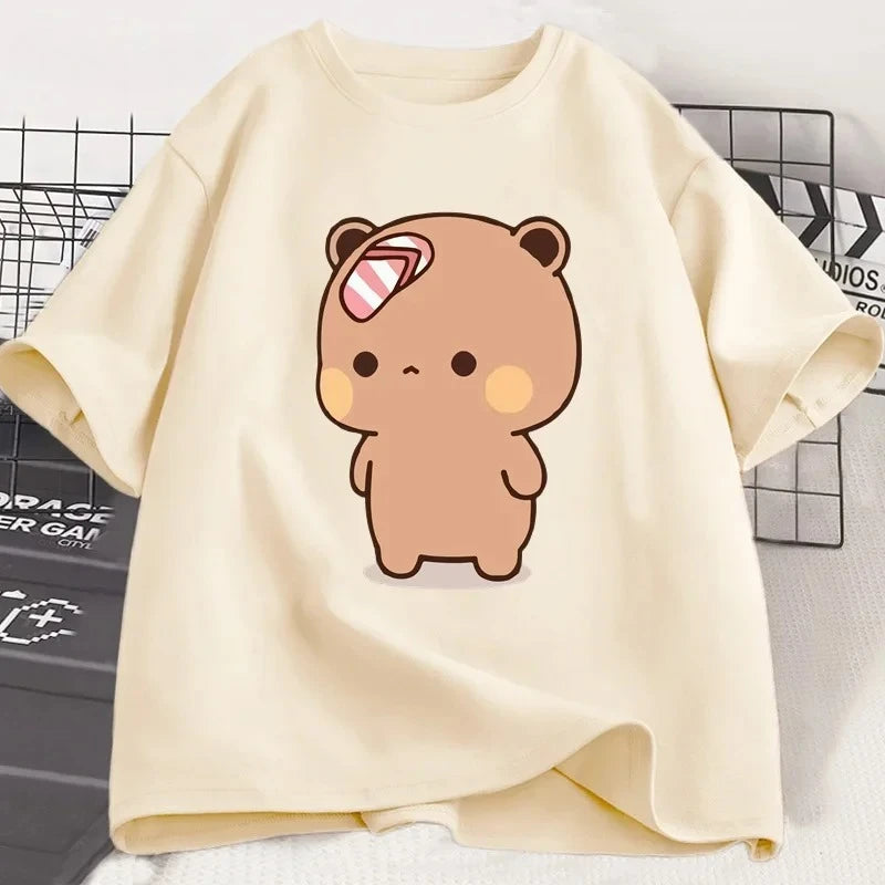 Panda Bear Bubu Throwing Flip Flop To Dudu T-shirt Men Women Funny Couple T Shirt Casual Fashion Cute Tshirt Valentines