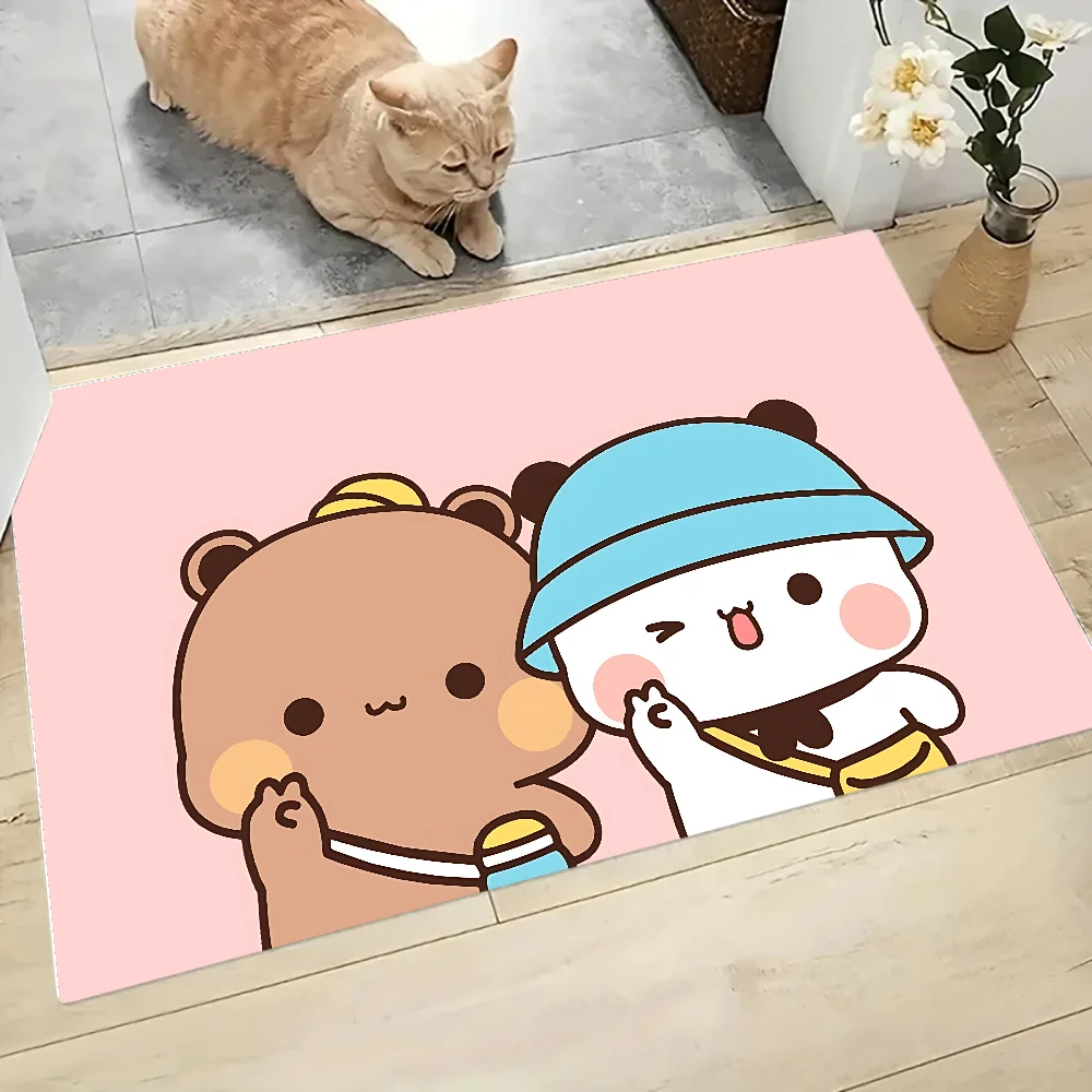Dudu And Bubu Floor Mat Graphic Printed Flannel Doormats for Bathroom Kitchen Entrance Carpet Home Decor