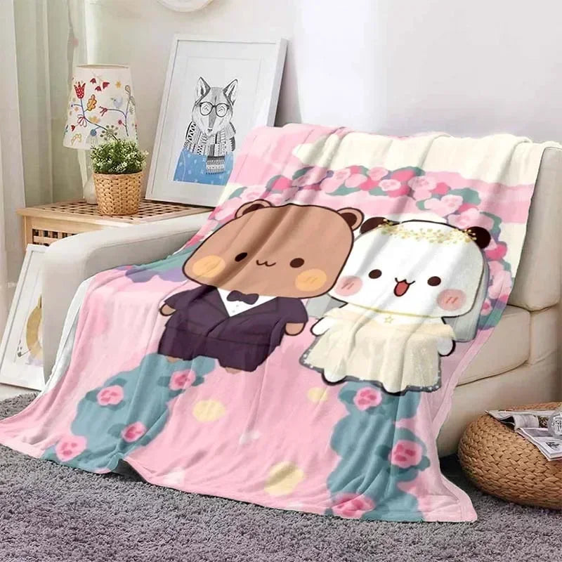 3D Printed Baby Blanket Bubu and Dudu Series Cartoon Print Flannel Babes Carpet  Cozy Comfortable Home Travel Bed Blankets
