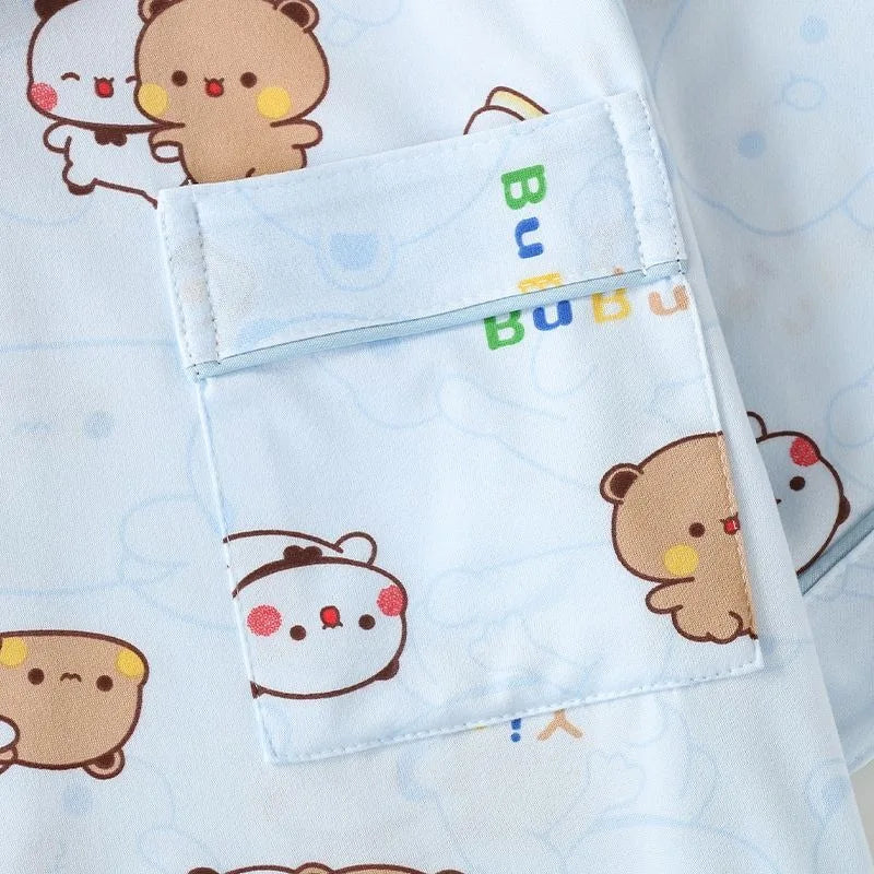 Kawaii Anime bubu dudu Pajama Set Soft Comfortable Man Women Sleepwear Cotton Loose Pyjama Suit Loose Home Clothes birthday gift