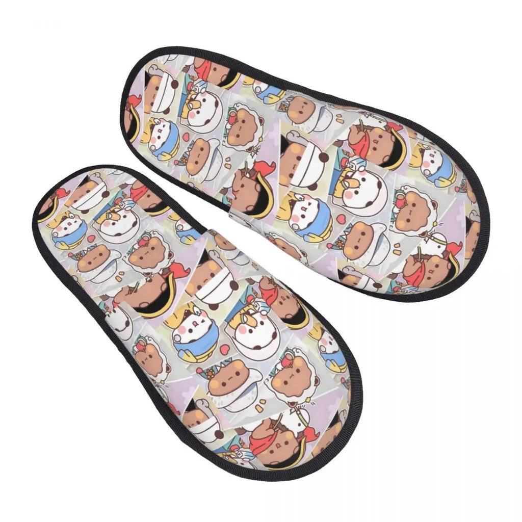 Custom Print Women Bubu Dudu House Slippers Soft Warm Animation Memory Foam Fluffy Slipper Indoor Outdoor Shoes