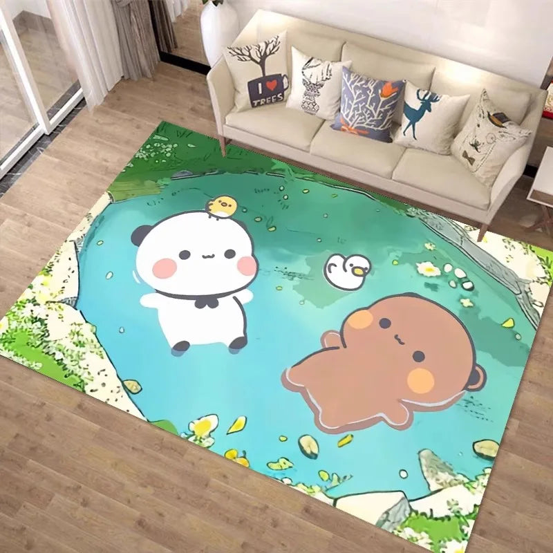 artoon Bubu Dudu Floor Carpet Graphic Printed Flannel Doormats for Bathroom Kitchen Entrance Mats Home Decoration