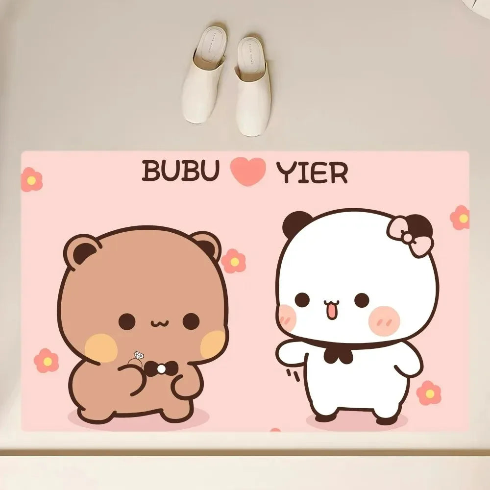 Cute Dudu Bubu Door Mat Non Slip Bathroom Bedroom Kitchen Entrance Doormat Polyester Living Room Carpet Entryway Rug Home Decor
