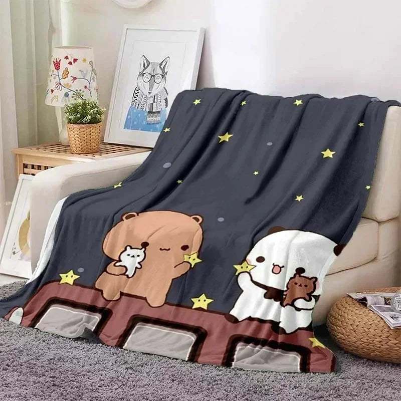 3D Printed Baby Blanket Bubu and Dudu Series Cartoon Print Flannel Babes Carpet  Cozy Comfortable Home Travel Bed Blankets