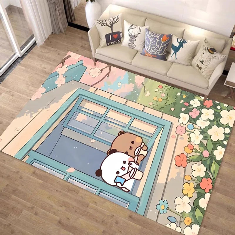 artoon Bubu Dudu Floor Carpet Graphic Printed Flannel Doormats for Bathroom Kitchen Entrance Mats Home Decoration