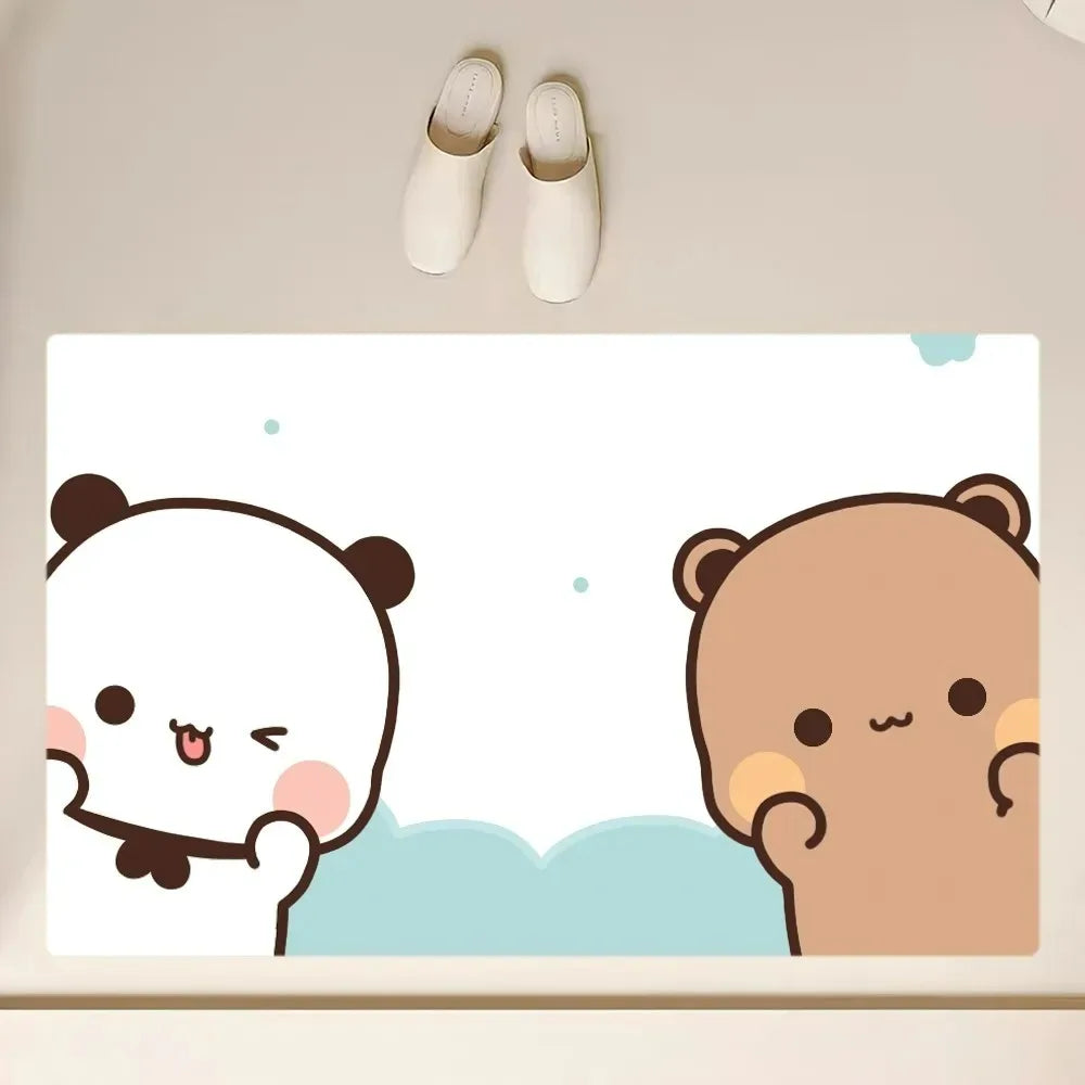 Cute Dudu Bubu Door Mat Non Slip Bathroom Bedroom Kitchen Entrance Doormat Polyester Living Room Carpet Entryway Rug Home Decor