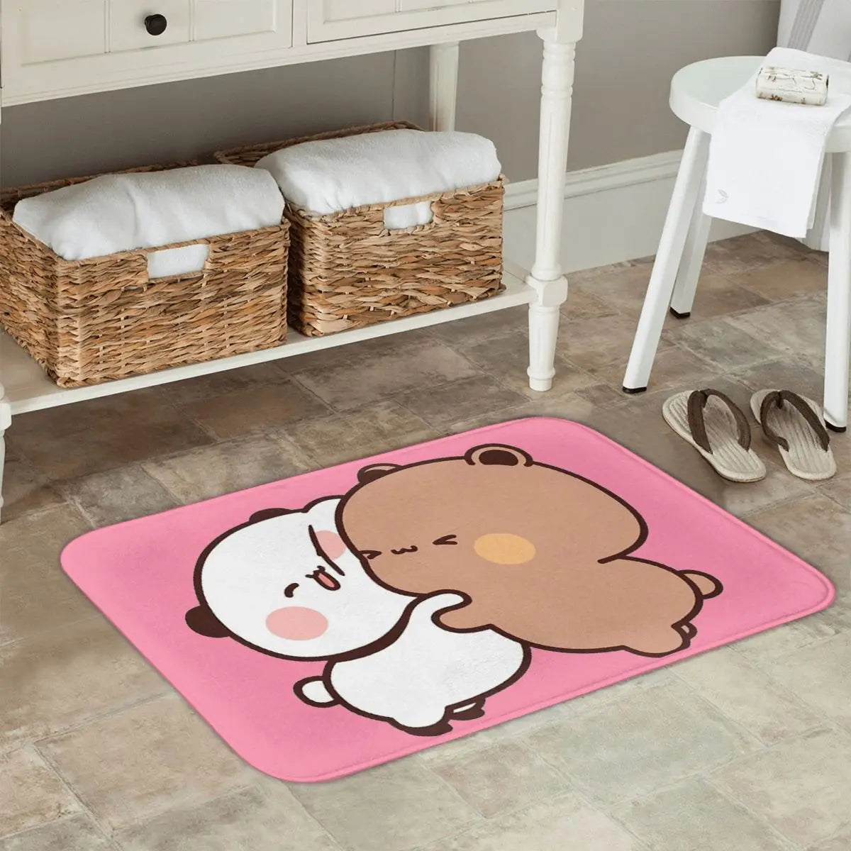 Bear And Panda Bubu Dudu Balloon Anti-slip Doormat Floor Mat Carpet Rug for Kitchen Entrance Bathroom Living room Footpad Mats