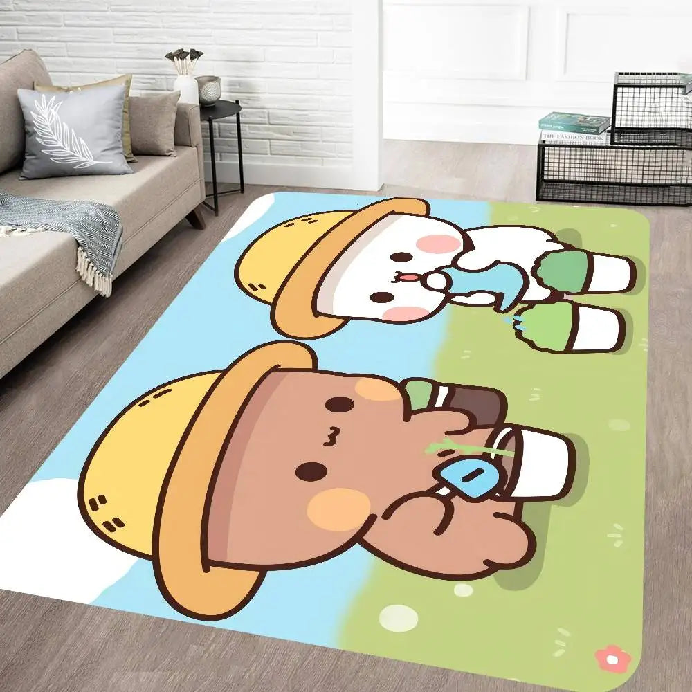 Dudu Bubu Cartoon Hallway Carpet Washable Non-Slip Living Room Sofa Chairs Area Mat Kitchen Doormat Area Rug