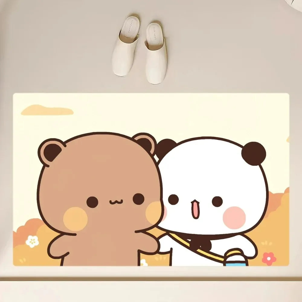 Cute Dudu Bubu Door Mat Non Slip Bathroom Bedroom Kitchen Entrance Doormat Polyester Living Room Carpet Entryway Rug Home Decor
