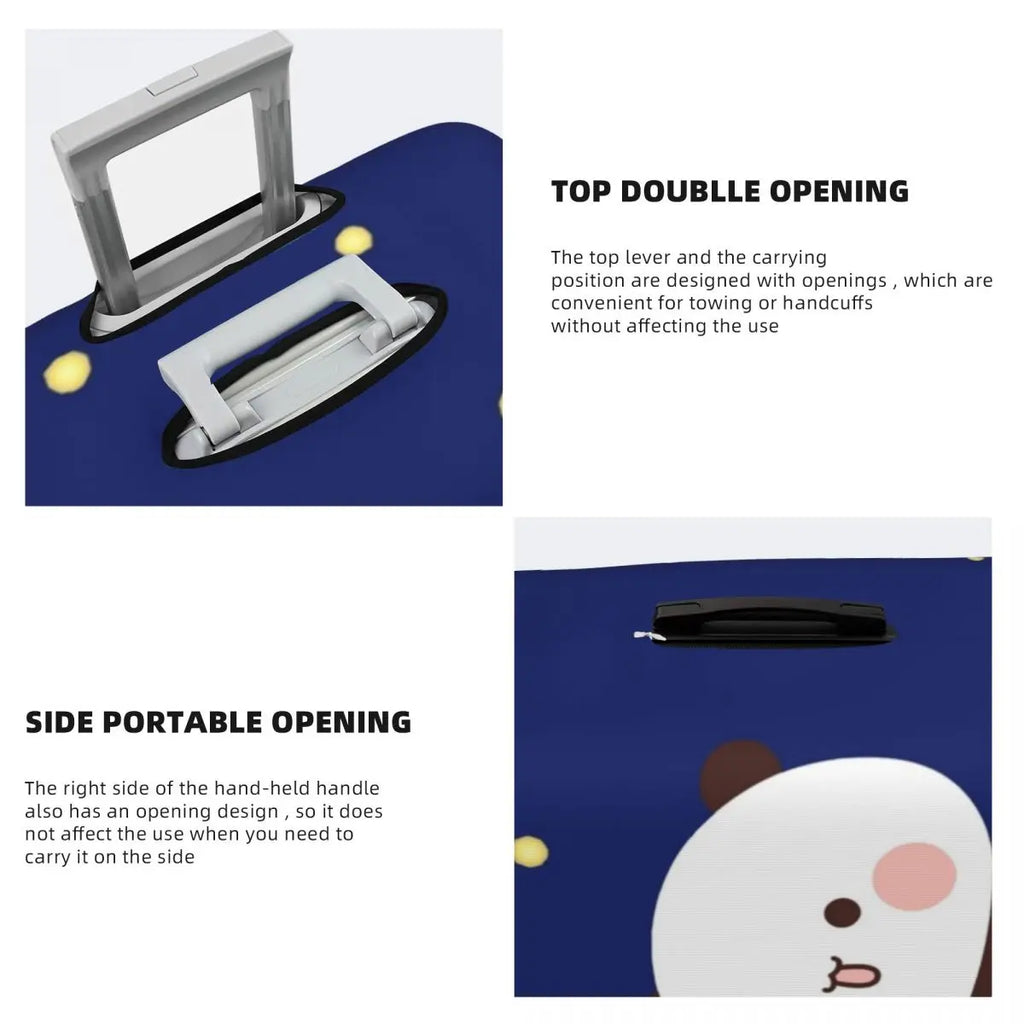 Bubu And Dudu Suitcase Cover Holiday Panda bear hugs love Practical Luggage Accesories Travel Protection