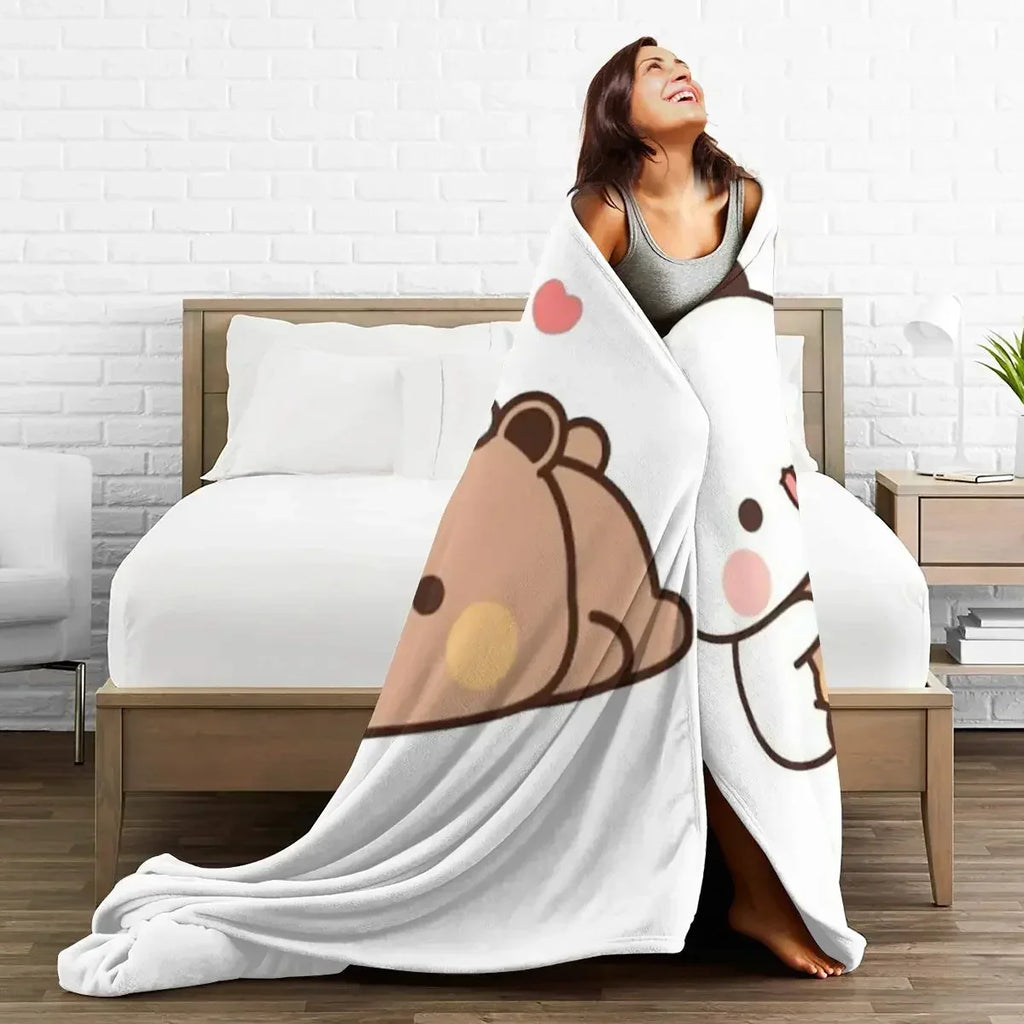 3D Print Baby Blanket Bubu Dudu Panda Bear Pattern Cute Fashion Graphics Throw Blankets Daily for Beds Soft Cozy Birthday Gift