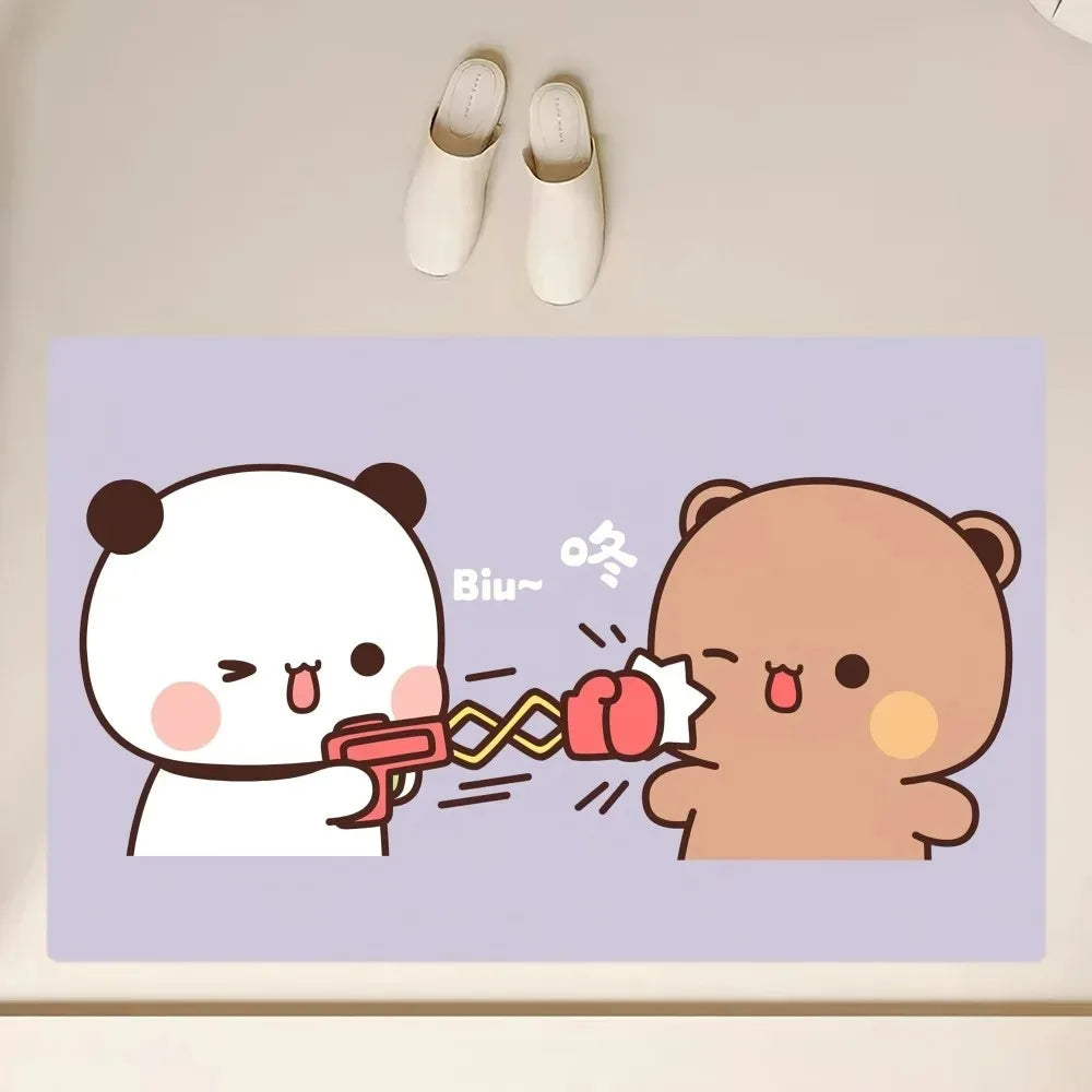 Cute Dudu Bubu Door Mat Non Slip Bathroom Bedroom Kitchen Entrance Doormat Polyester Living Room Carpet Entryway Rug Home Decor