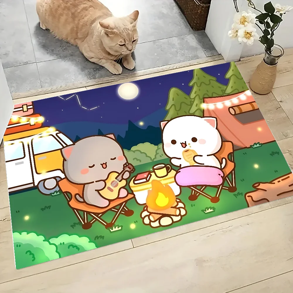 Dudu And Bubu Floor Mat Graphic Printed Flannel Doormats for Bathroom Kitchen Entrance Carpet Home Decor