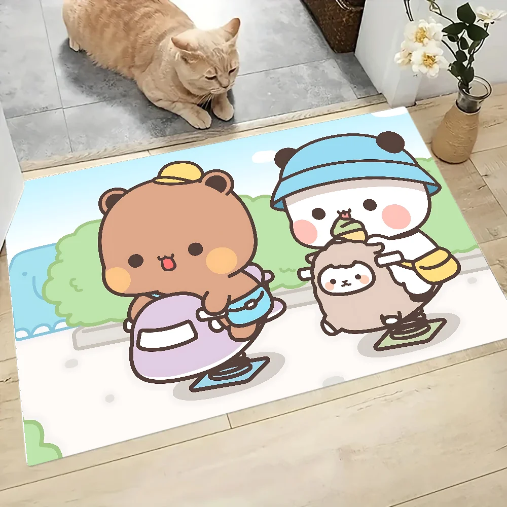 Dudu And Bubu Floor Mat Graphic Printed Flannel Doormats for Bathroom Kitchen Entrance Carpet Home Decor