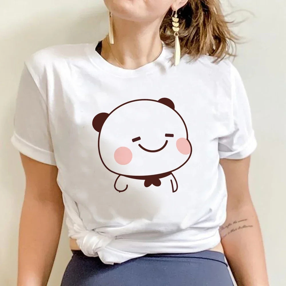 Cute Bubu Dudu T Shirt Women Kawaii Cartoon Punk Funny T-shirt Hip Hop Unisex Streetwear Harajuku Anime Tshirt Female Clothing