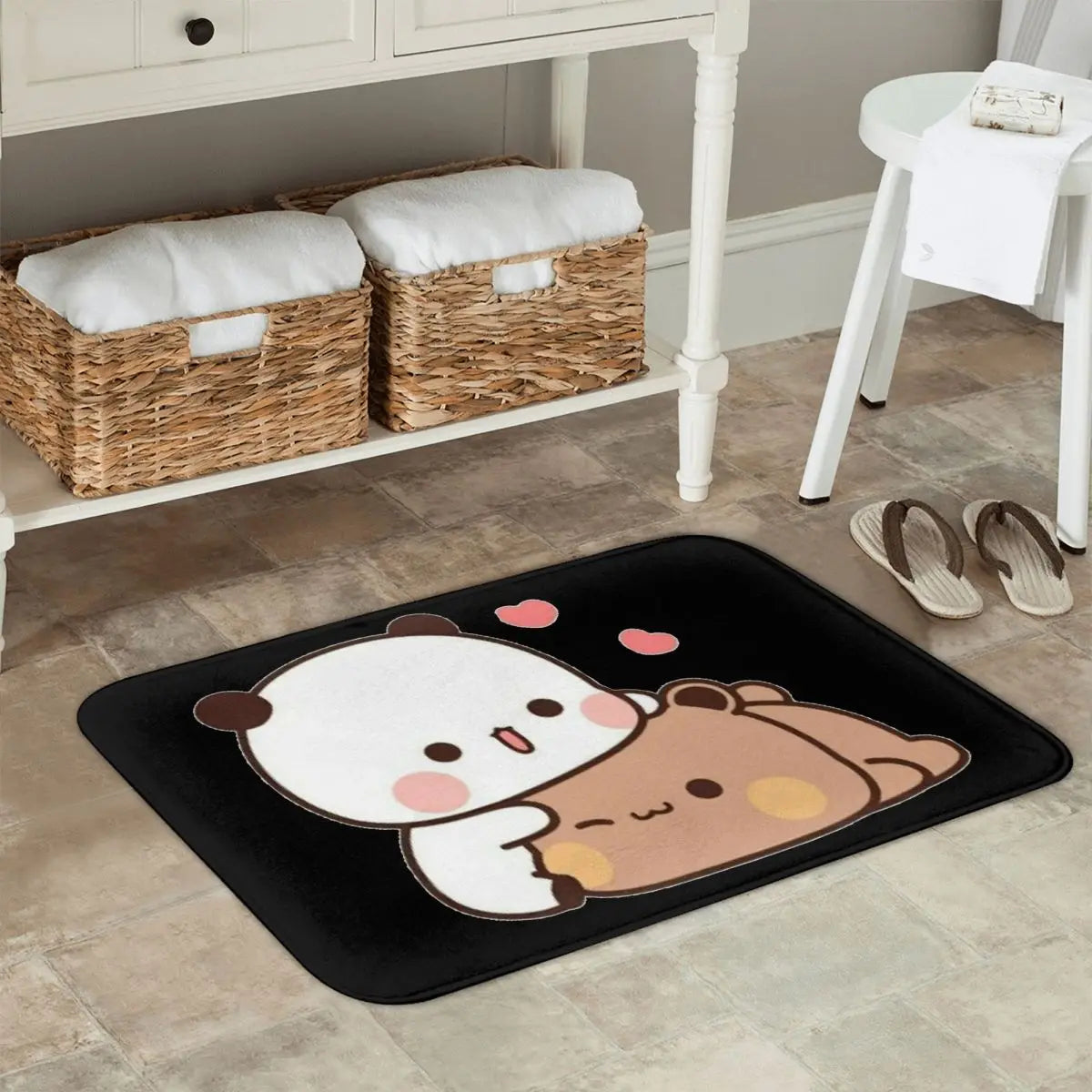 Bear And Panda Bubu Dudu Balloon Anti-slip Doormat Floor Mat Washable Carpet Rug for Kitchen Entrance Home Bedroom Footpad Mats