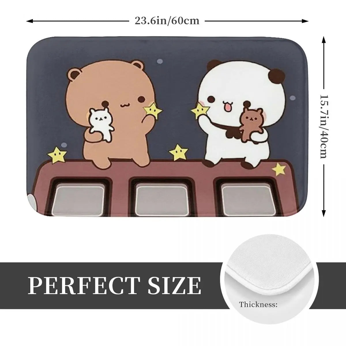 Bubu And Dudu Watching The Moon Togethe Anti-slip Doormat Floor Mat Carpet Rug for Kitchen Entrance Home Living room Footpad Mat