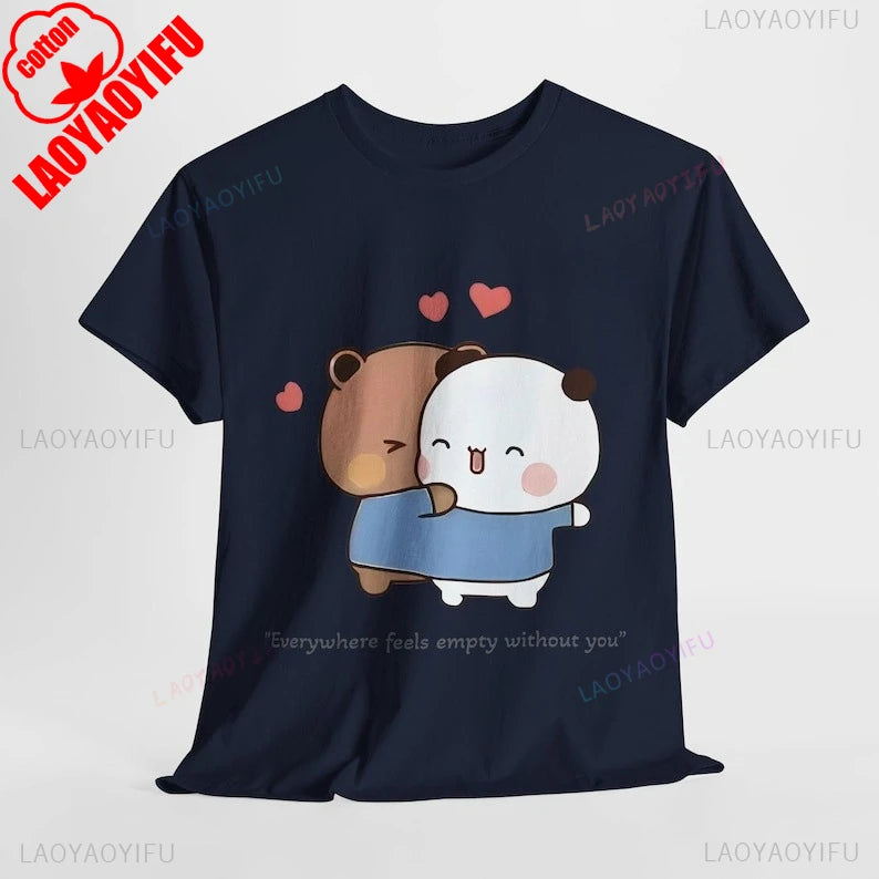 Bubu and Dudu Couple Lover Tees Cute Matching Love T-Shirt for Him and Her Gift Summer Fashion Casual Comfort Soft Cotton Tops