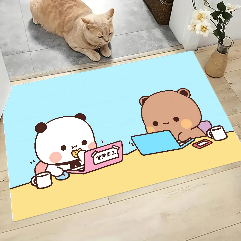 Dudu And Bubu Floor Mat Graphic Printed Flannel Doormats for Bathroom Kitchen Entrance Carpet Home Decor