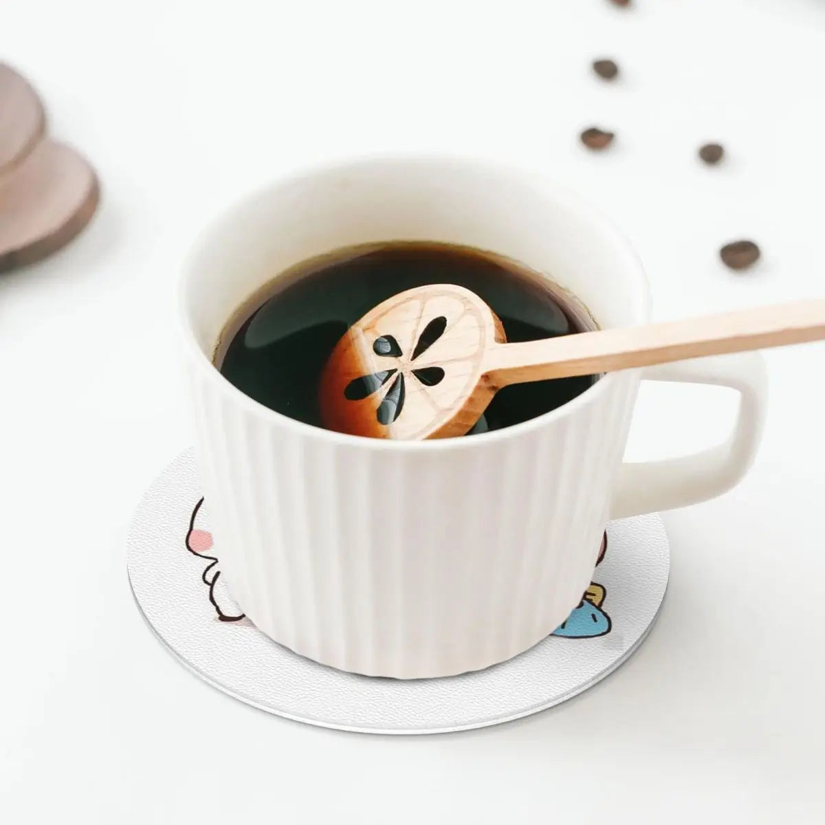 Cute Bubu And Dudu Coasters Kitchen Placemats Waterproof Insulation Cup Coffee Mats For Decor Home Tableware Pads Set of 4