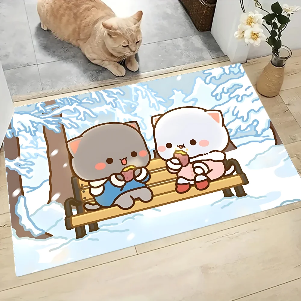 Dudu And Bubu Floor Mat Graphic Printed Flannel Doormats for Bathroom Kitchen Entrance Carpet Home Decor