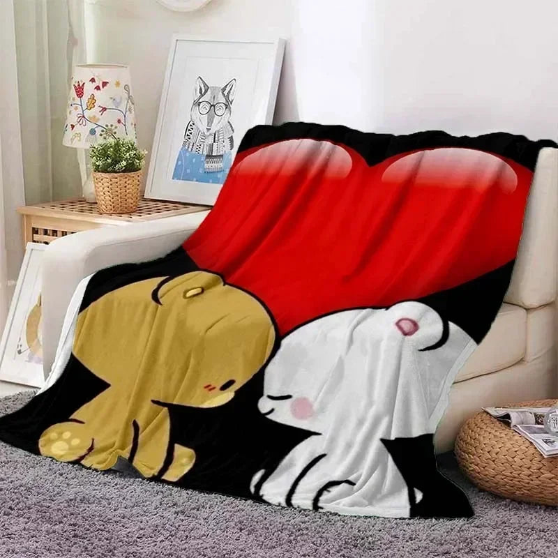 3D Printed Baby Blanket Bubu and Dudu Series Cartoon Print Flannel Babes Carpet  Cozy Comfortable Home Travel Bed Blankets