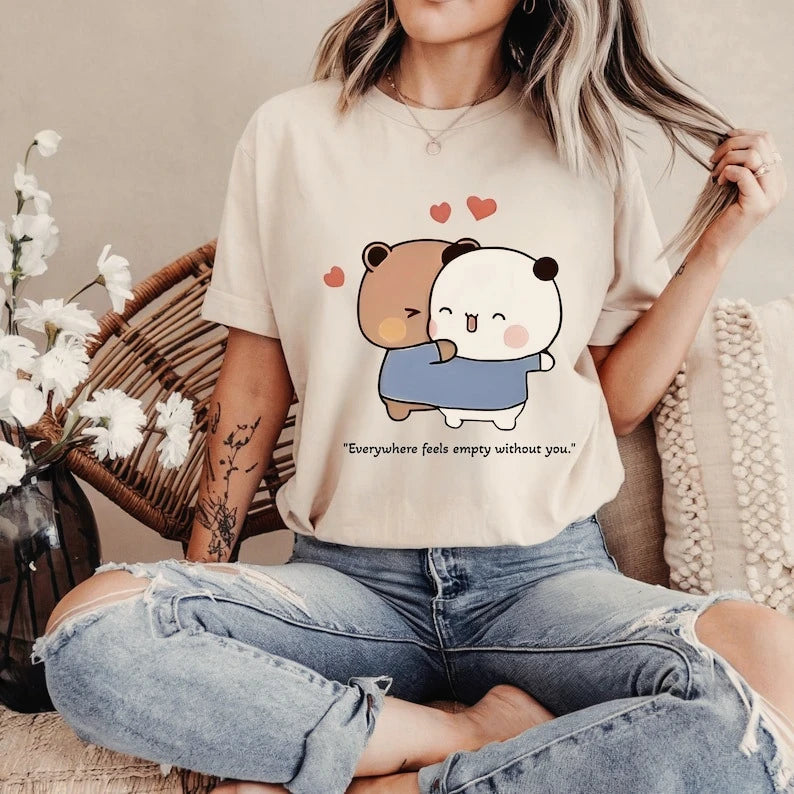 Bubu and Dudu Couple Lover Tees Cute Matching Love T-Shirt for Him and Her Gift Summer Fashion Casual Comfort Soft Cotton Tops