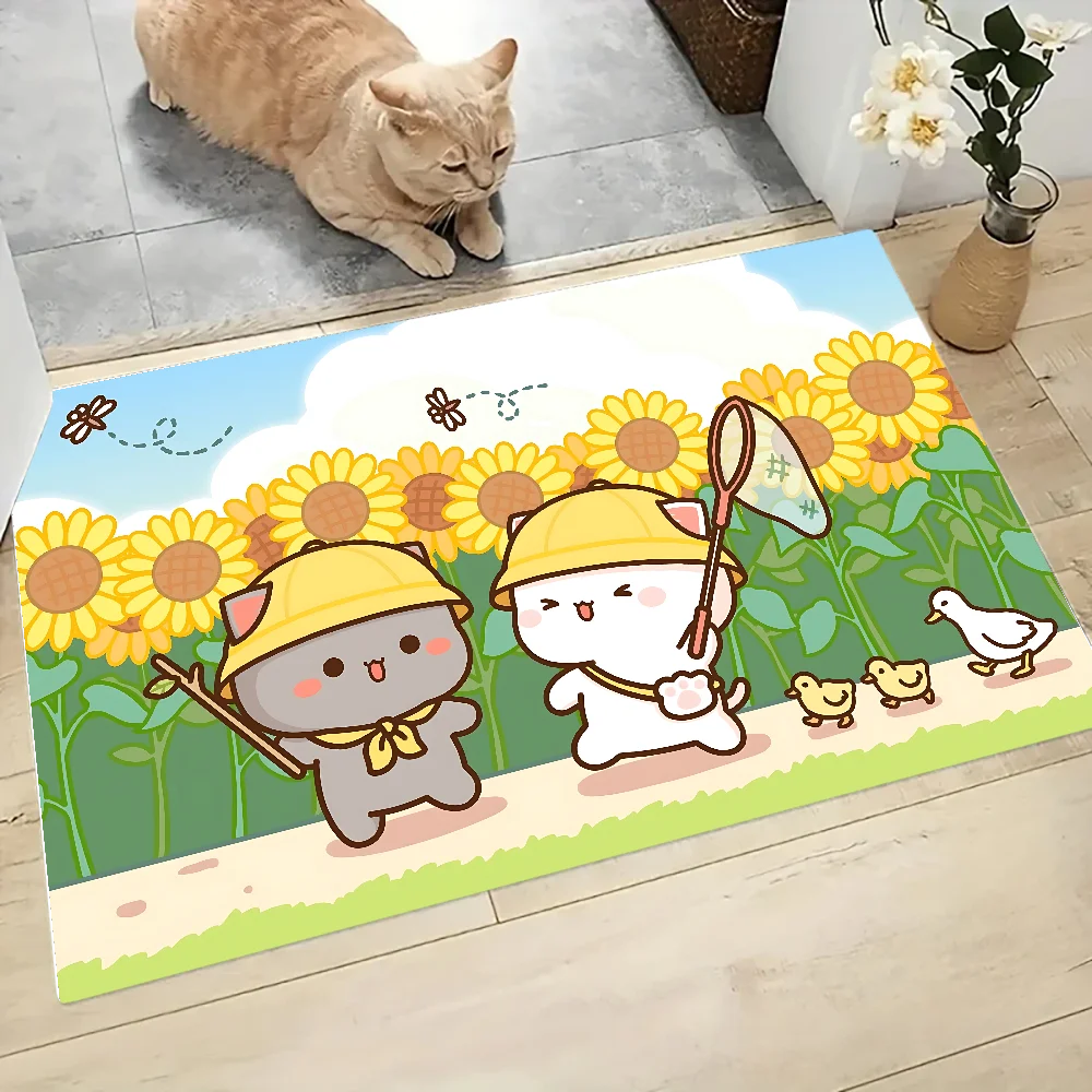 Dudu And Bubu Floor Mat Graphic Printed Flannel Doormats for Bathroom Kitchen Entrance Carpet Home Decor