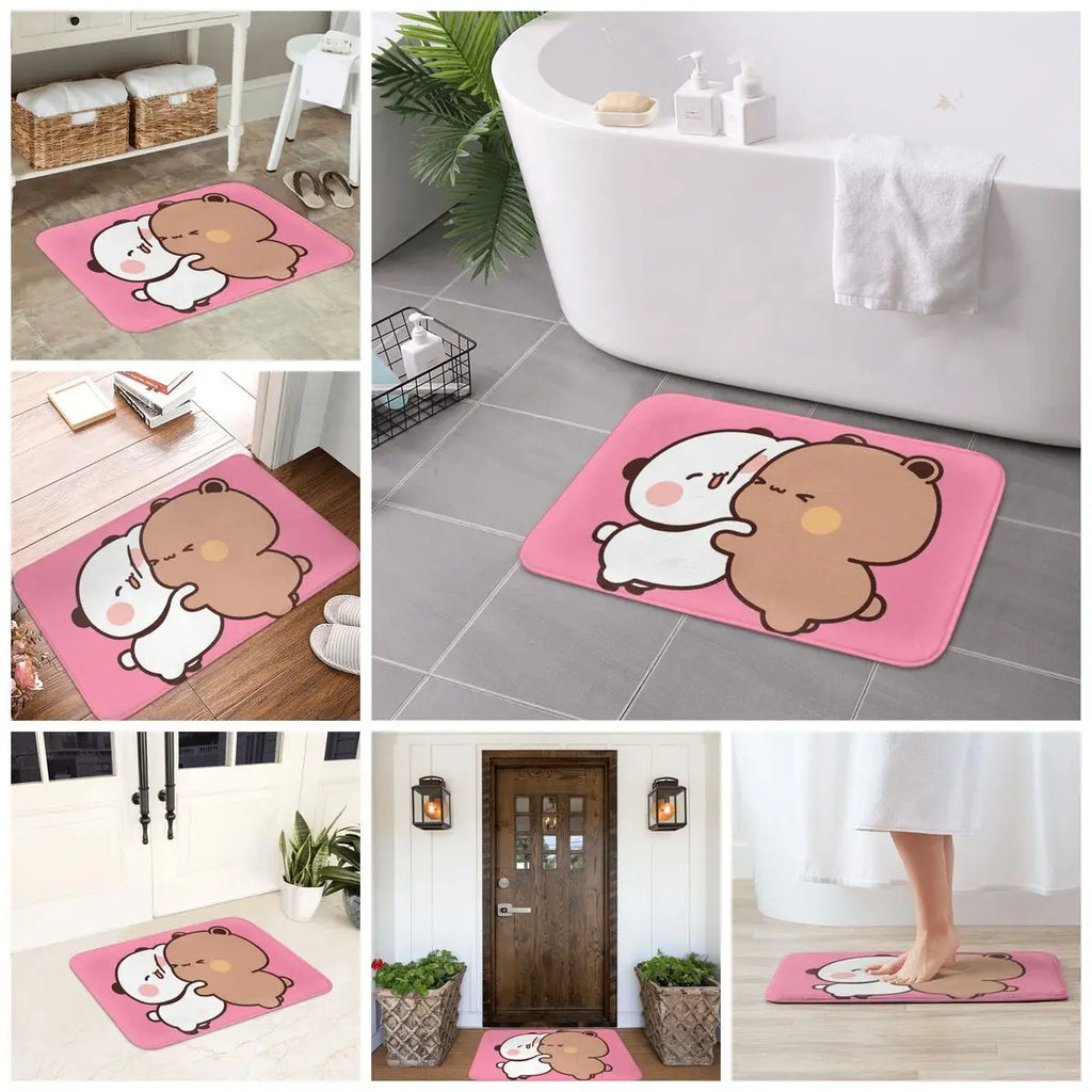 Bear And Panda Bubu Dudu Balloon Anti-slip Doormat Floor Mat Carpet Rug for Kitchen Entrance Bathroom Living room Footpad Mats