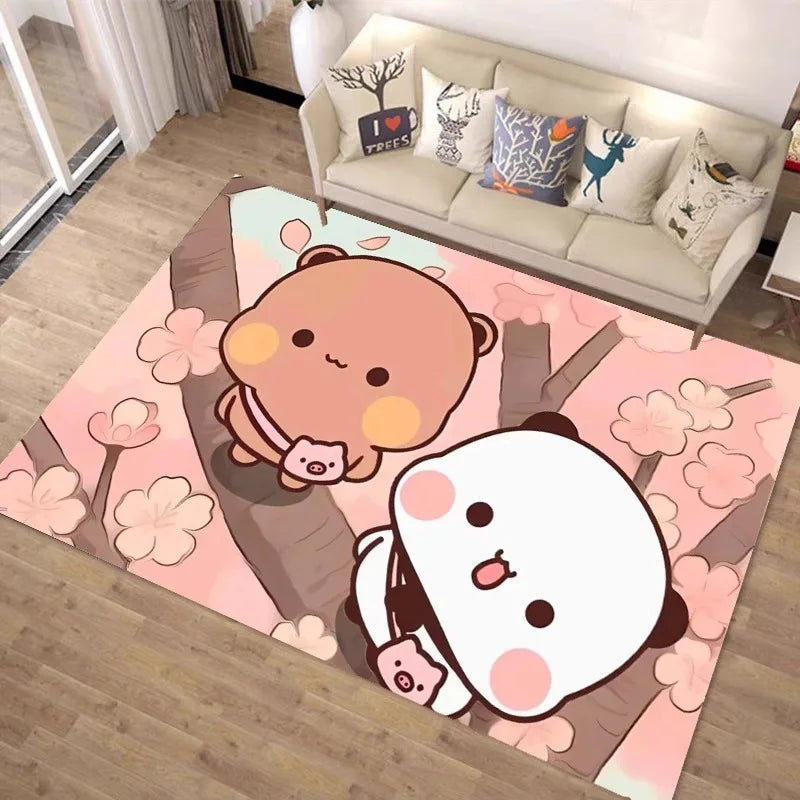 artoon Bubu Dudu Floor Carpet Graphic Printed Flannel Doormats for Bathroom Kitchen Entrance Mats Home Decoration