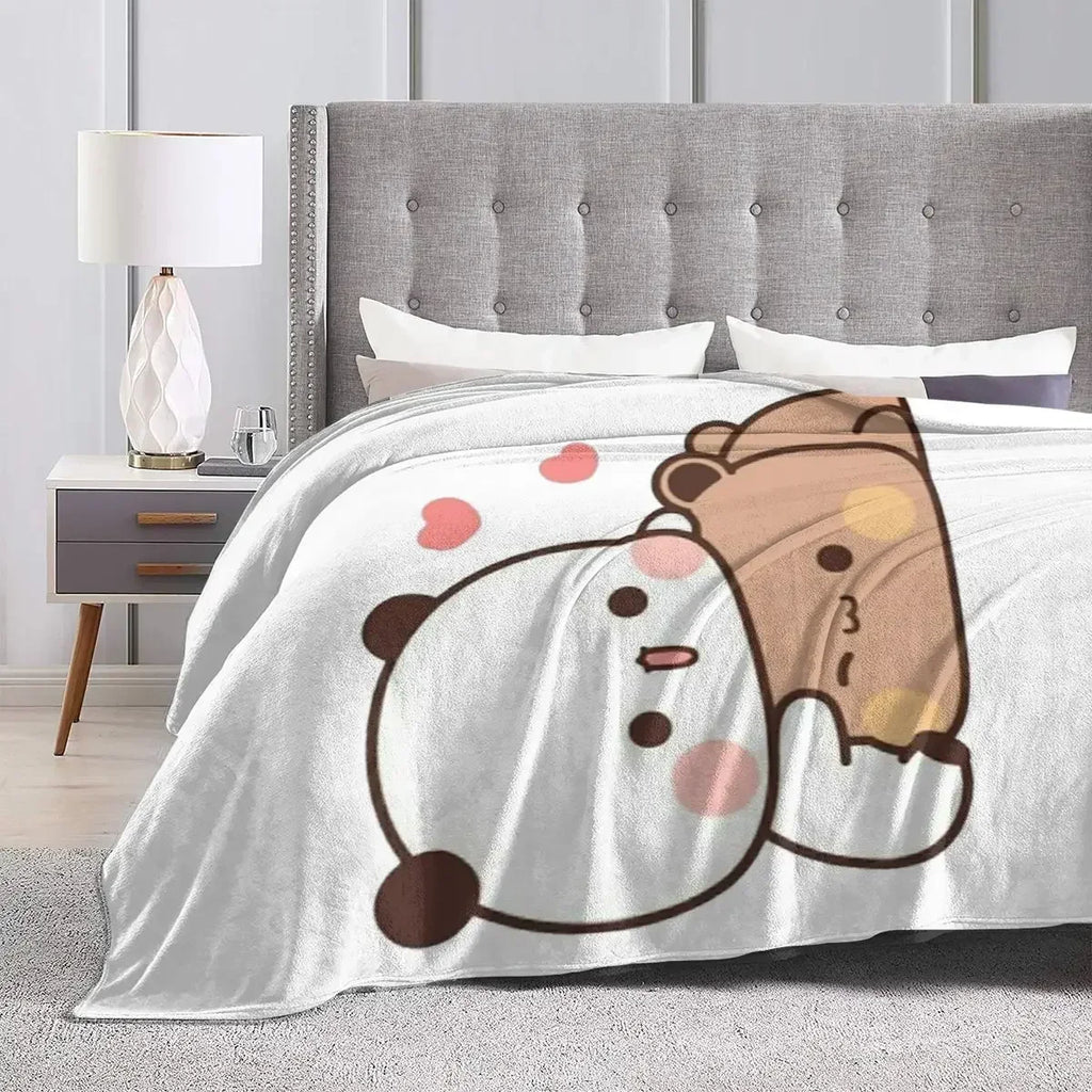 3D Print Baby Blanket Bubu Dudu Panda Bear Pattern Cute Fashion Graphics Throw Blankets Daily for Beds Soft Cozy Birthday Gift