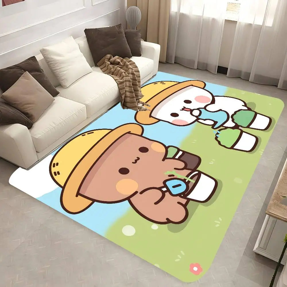 Dudu Bubu Cartoon Hallway Carpet Washable Non-Slip Living Room Sofa Chairs Area Mat Kitchen Doormat Area Rug