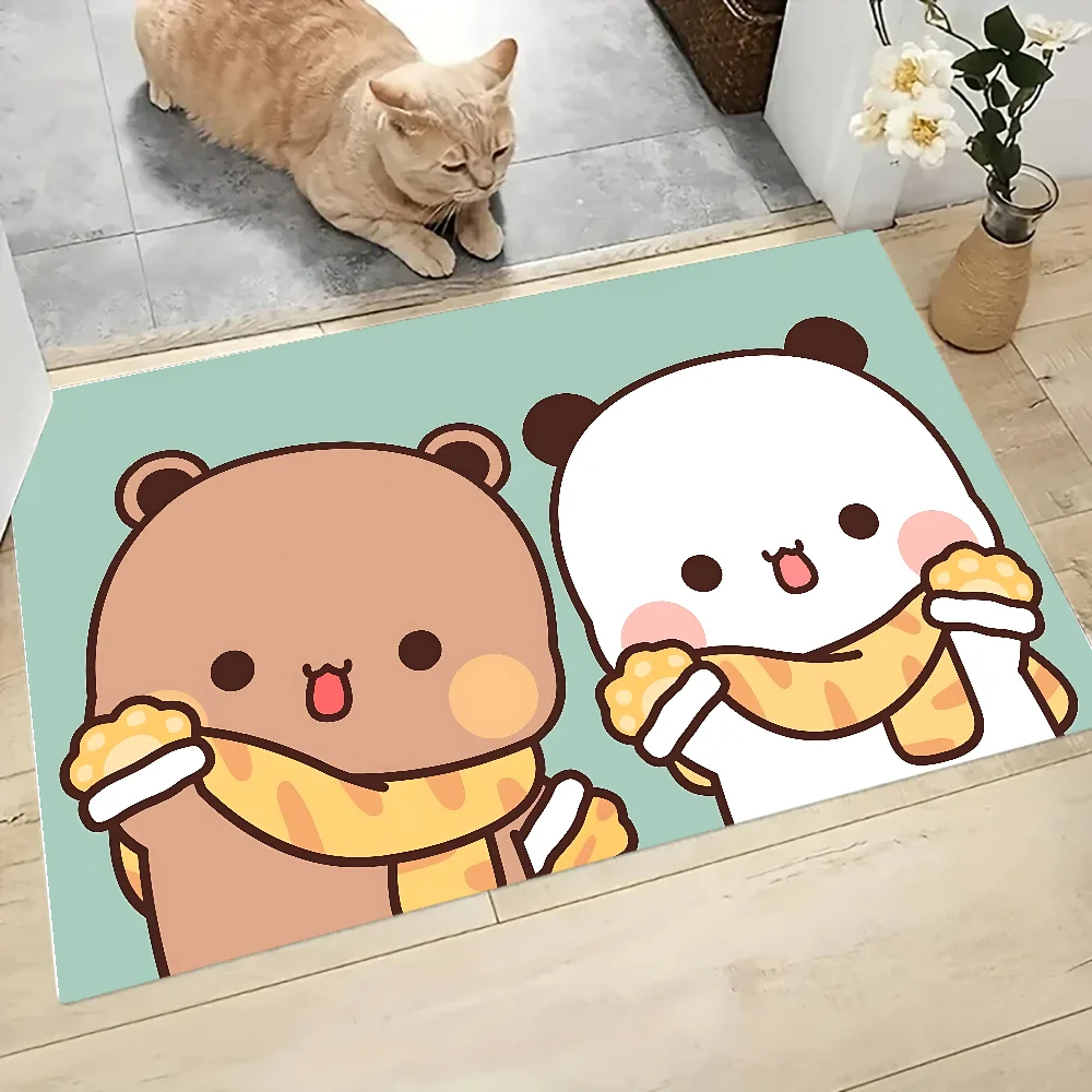 Dudu And Bubu Floor Mat Graphic Printed Flannel Doormats for Bathroom Kitchen Entrance Carpet Home Decor
