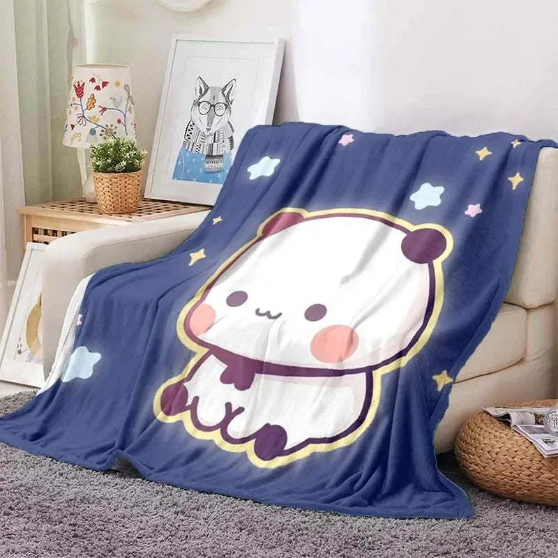 Cute Bubu and Dudu Series Blanket Cartoon Print Kids Warm Flannel Soft Comfortable Home Travel Blanket Bed Carpet Birthday Gift