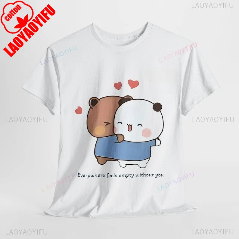 Bubu and Dudu Couple Lover Tees Cute Matching Love T-Shirt for Him and Her Gift Summer Fashion Casual Comfort Soft Cotton Tops
