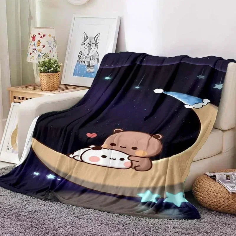 3D Printed Baby Blanket Bubu and Dudu Series Cartoon Print Flannel Babes Carpet  Cozy Comfortable Home Travel Bed Blankets