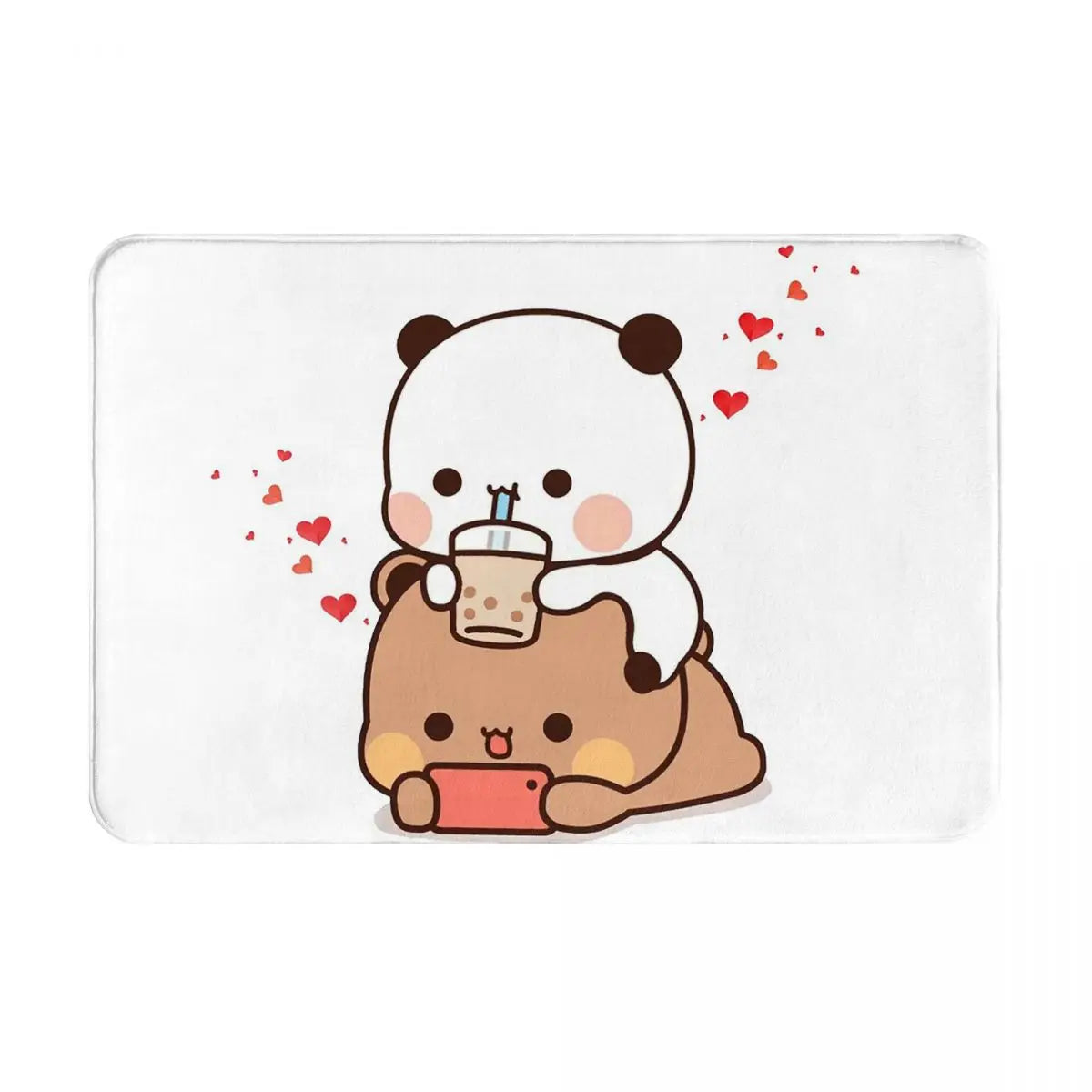 Bear And Panda Bubu Dudu Balloon Anti-slip Doormat Floor Mat Washable Carpet Rug for Kitchen Entrance Home Bedroom Footpad Mats