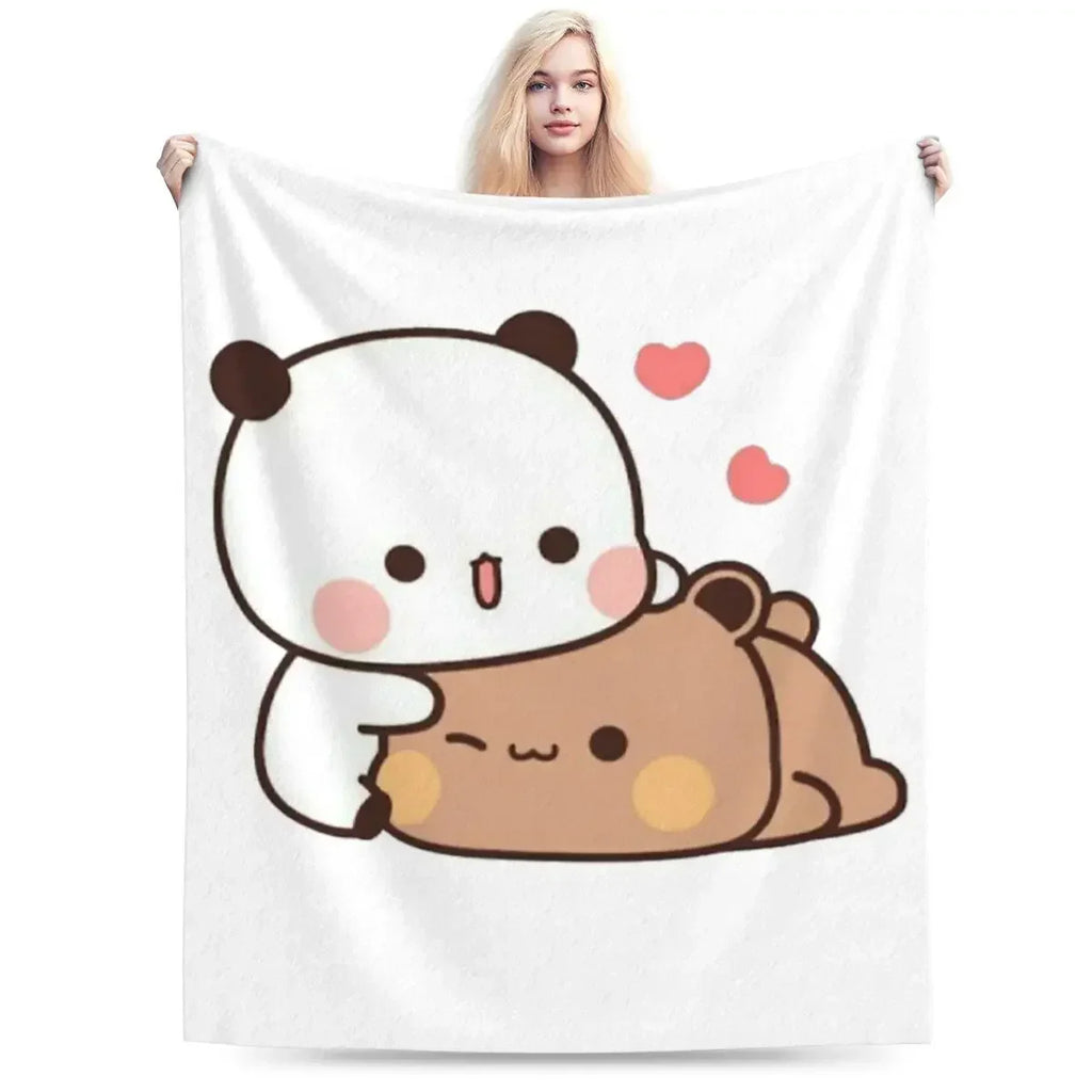3D Print Baby Blanket Bubu Dudu Panda Bear Pattern Cute Fashion Graphics Throw Blankets Daily for Beds Soft Cozy Birthday Gift