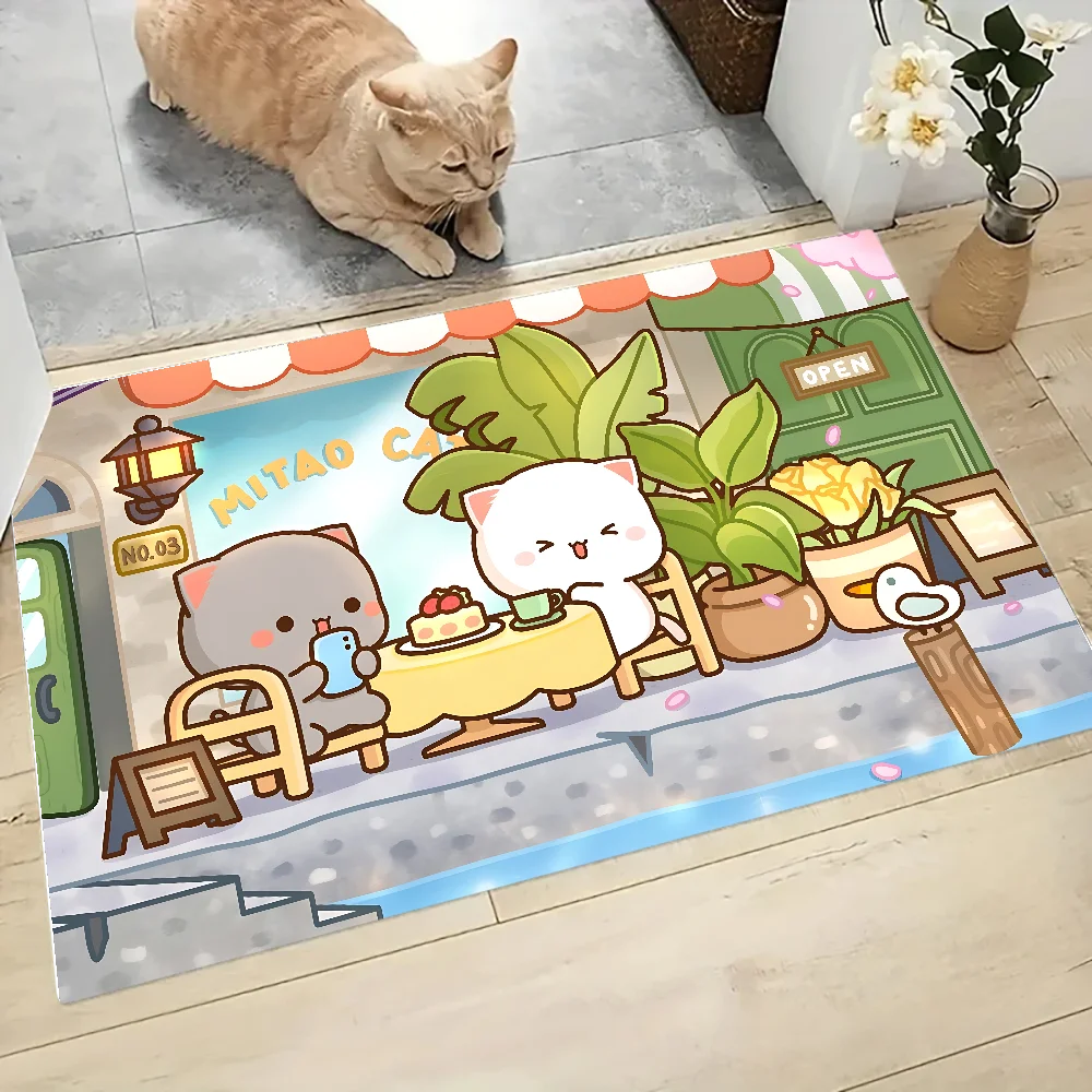 Dudu And Bubu Floor Mat Graphic Printed Flannel Doormats for Bathroom Kitchen Entrance Carpet Home Decor