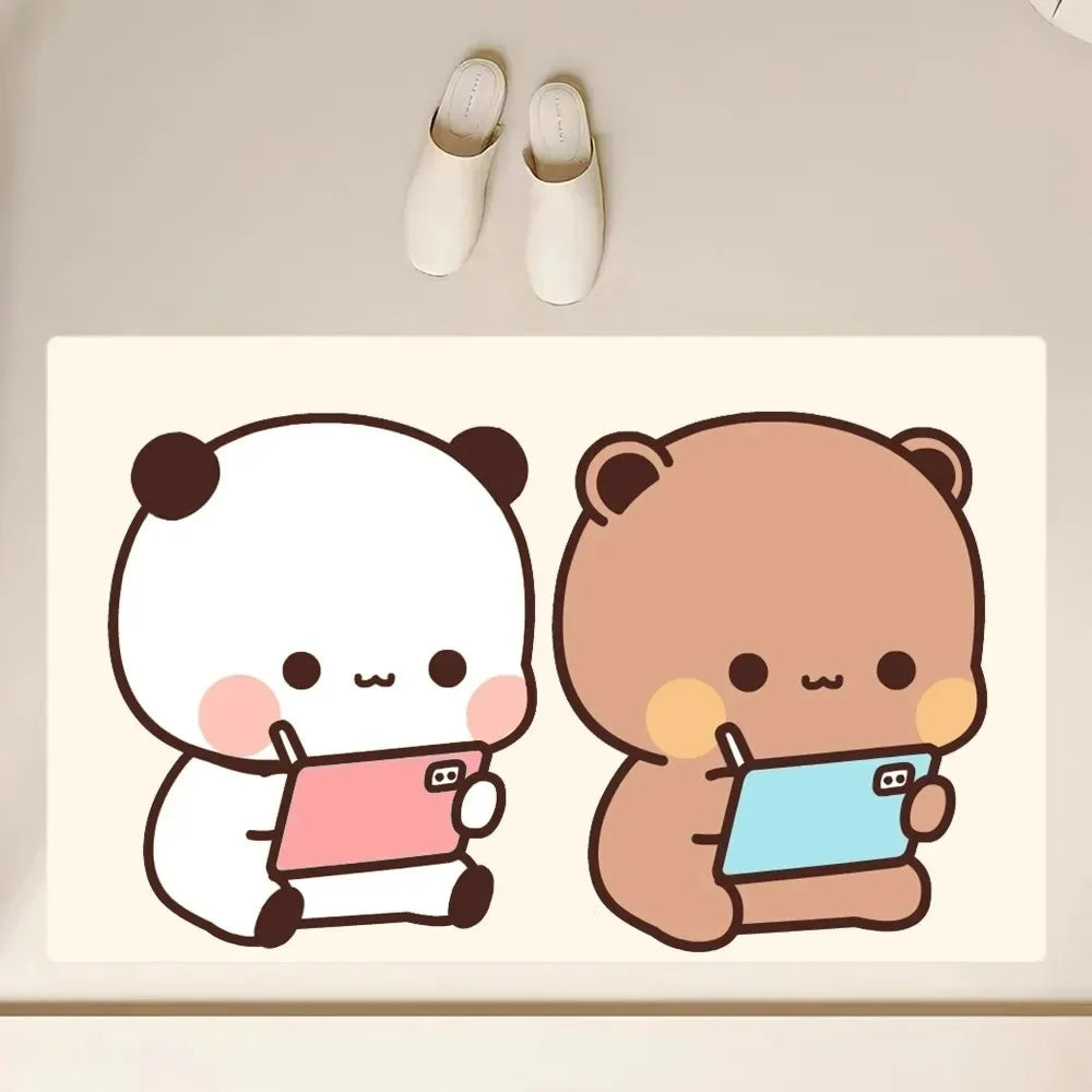Cute Dudu Bubu Door Mat Non Slip Bathroom Bedroom Kitchen Entrance Doormat Polyester Living Room Carpet Entryway Rug Home Decor