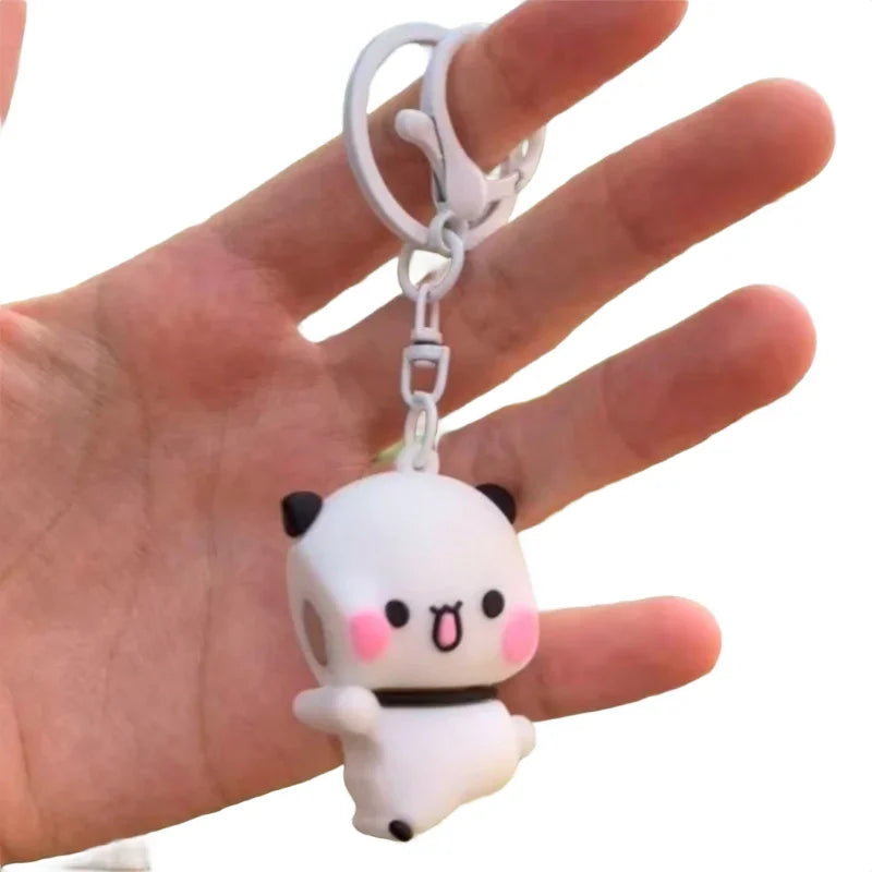 Cartoon Panda Bubu Dudu Magnetic Keychain Cute Backpack Pendant with Toy Figures Couple Accessories Ideal Fantasy Themed Gift