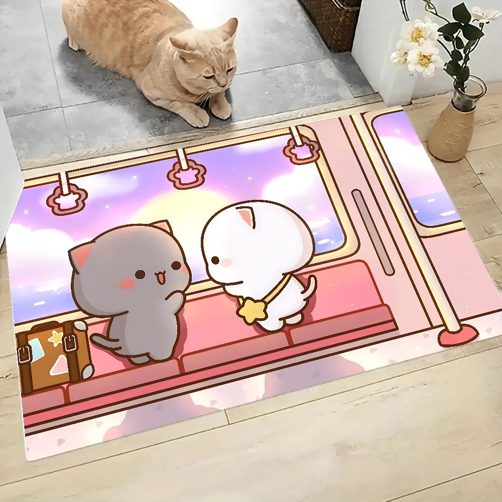 Dudu And Bubu Floor Mat Graphic Printed Flannel Doormats for Bathroom Kitchen Entrance Carpet Home Decor