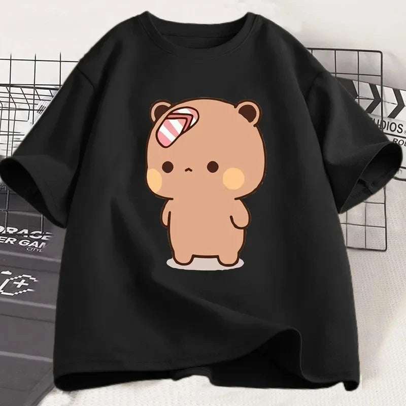 Panda Bear Bubu Throwing Flip Flop To Dudu T-shirt Men Women Funny Couple T Shirt Casual Fashion Cute Tshirt Valentines