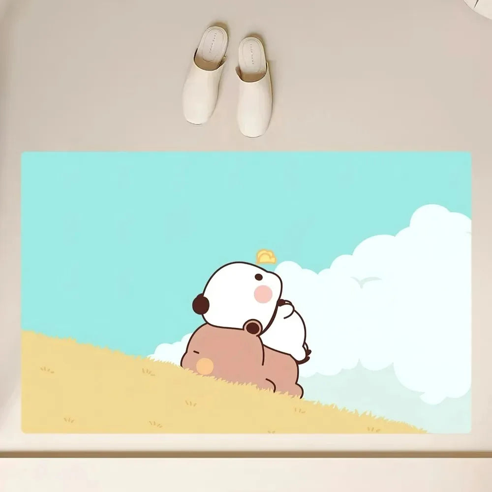 Cute Dudu Bubu Door Mat Non Slip Bathroom Bedroom Kitchen Entrance Doormat Polyester Living Room Carpet Entryway Rug Home Decor