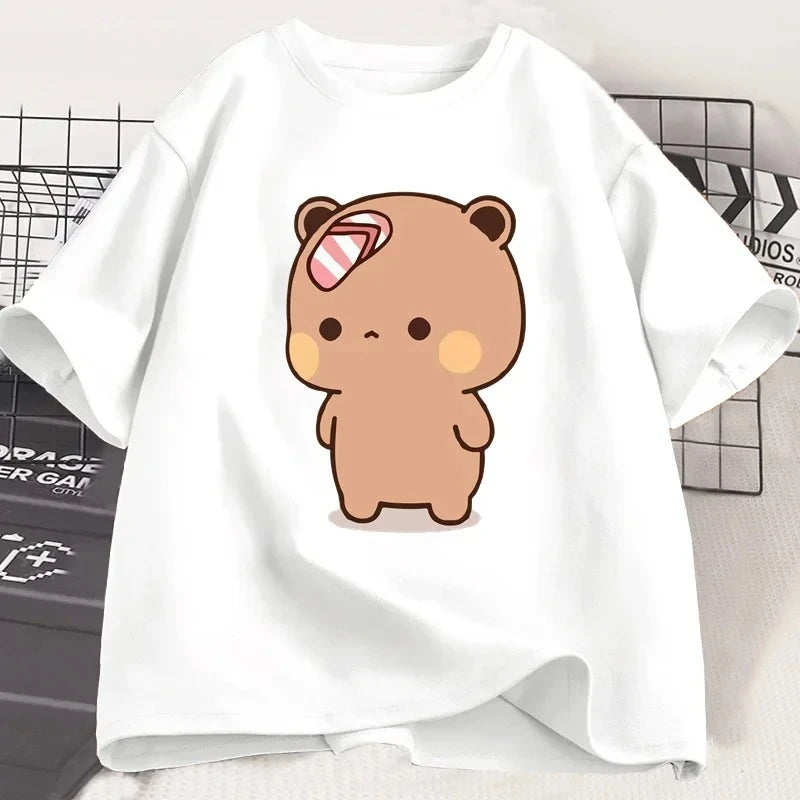Panda Bear Bubu Throwing Flip Flop To Dudu T-shirt Men Women Funny Couple T Shirt Casual Fashion Cute Tshirt Valentines