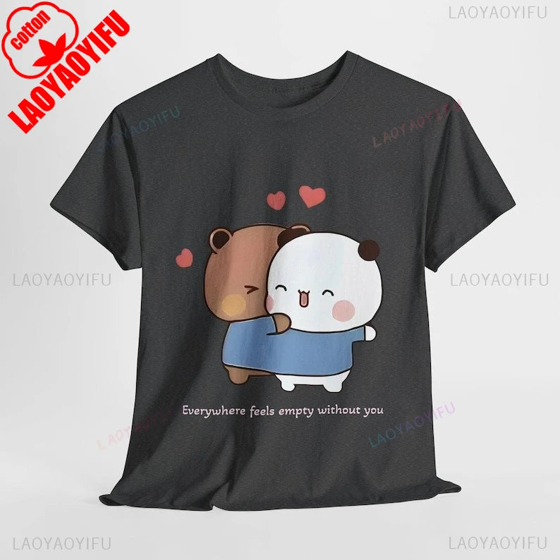 Bubu and Dudu Couple Lover Tees Cute Matching Love T-Shirt for Him and Her Gift Summer Fashion Casual Comfort Soft Cotton Tops