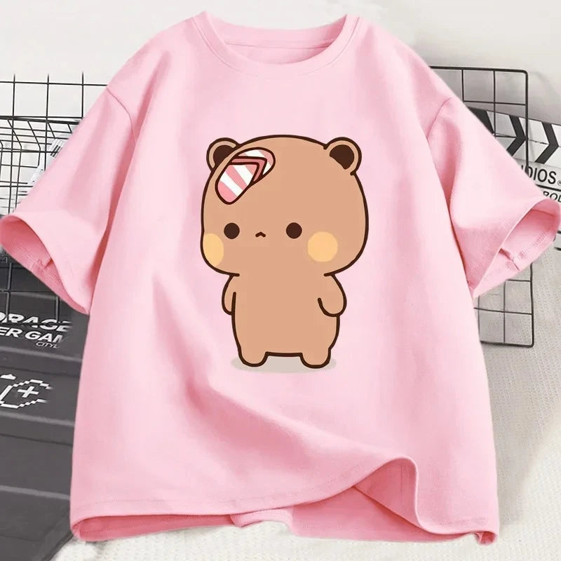 Panda Bear Bubu Throwing Flip Flop To Dudu T-shirt Men Women Funny Couple T Shirt Casual Fashion Cute Tshirt Valentines