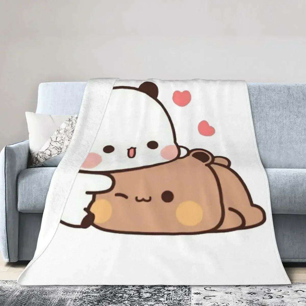 3D Print Baby Blanket Bubu Dudu Panda Bear Pattern Cute Fashion Graphics Throw Blankets Daily for Beds Soft Cozy Birthday Gift