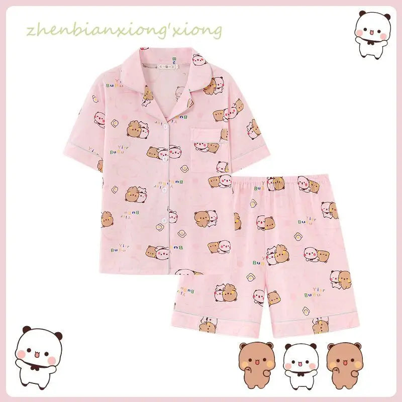 Kawaii Anime bubu dudu Pajama Set Soft Comfortable Man Women Sleepwear Cotton Loose Pyjama Suit Loose Home Clothes birthday gift